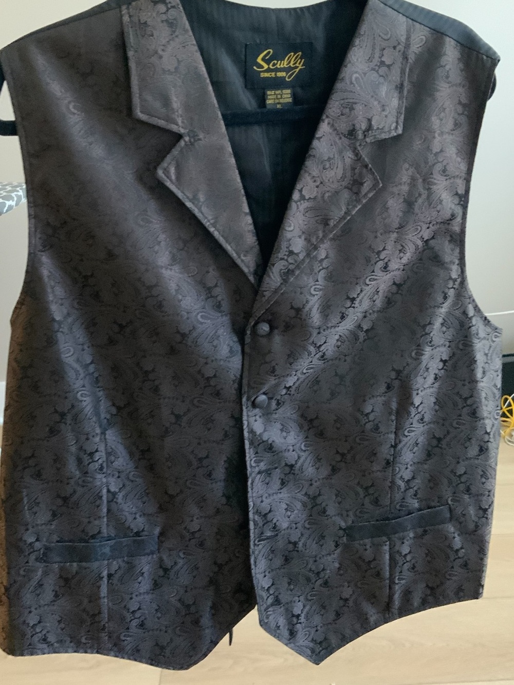 Scully Vest Mens XLFloral Striped Western Formal Cowboy Waistcoat